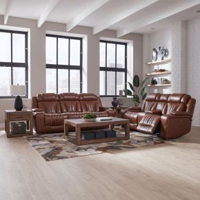 Liberty Furniture 7020CN-UPH-SOLO Caswell - Sofa & Loveseat - Brown