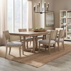 Liberty Furniture 780-DR-72PS Proximity Place - 7 Piece Double Pedestal Table Set (Panel Back Side Chairs) - Brown