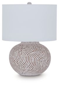 Signature Design by Ashley® L100894 Vien - Terracotta Table Lamp - Distressed White