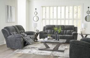 Signature Design by Ashley® 37406/88/94/25 Frohn - 3 Pc. - Reclining Sofa, Reclining Loveseat With Console, Rocker Recliner - Graphite