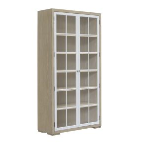 Pulaski Furniture P021776 Contemporary 5-Shelf Glass Door Bookcase - Light Brown