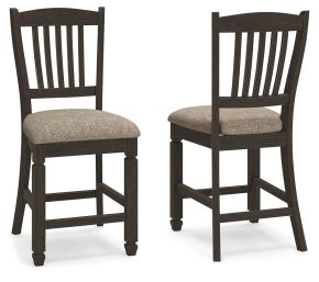 Ashley Furniture D736-124 Tyler Creek - Upholstered Barstool (Set of 2) - Black / Grayish Brown