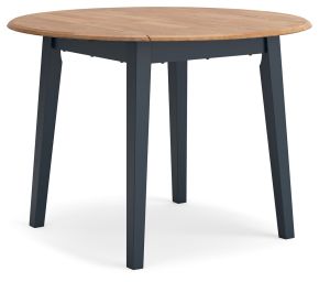 Ashley Furniture D399-15 Ashley Furniture D399-15 Gesthaven - Round Dining Room Drop Leaf Table - Natural / Blue