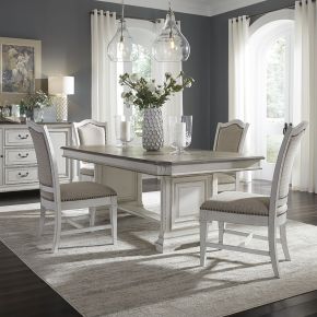 Liberty Furniture 520-DR-5TRS Abbey Park - 5 Piece Trestle Table Set - Antique White