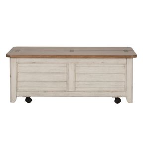 Liberty Furniture 652-OT1011 Farmhouse Reimagined - Storage Trunk - Antique White / Chestnut Tops