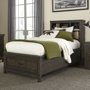 Liberty Furniture 759-YBR-TBB Thornwood Hills - Twin Bookcase Bed - Dark Gray