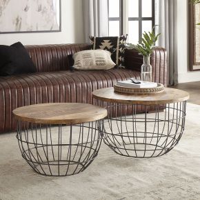 Liberty Furniture 2101-AT2000 Akins - Nesting Caged Accent Tables - Light Brown