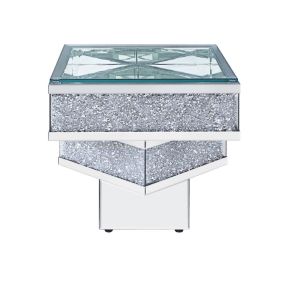 ACME 81467 Noralie - End Table - Mirrored & Faux Diamonds