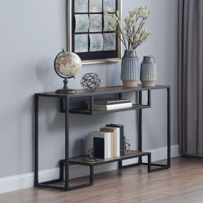 ACME LV00887 Idella - Sofa Table - Rustic Oak & Black