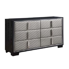 ACME BD01430 Nicola - Dresser - Silver PU & Black Finish
