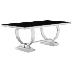 CoasterElevations 107871 Antoine - Rectangular Glass Top Dining Table - Black