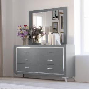 New Classic 00-3365G-DM Huxley - Dresser & Mirror - Gray