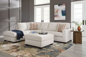 Signature Design by Ashley® 24305/16/67/08 Aviemore - 3 Pc. - 2-Piece Sectional With Laf Corner Chaise, Ottoman - Stone