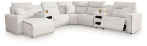 Signature Design by Ashley® 65907S20 Modmax II - 7-Piece Power Reclining Sectional With LAF Press Back Power Chaise And Audio Consoles - Stone