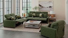 Catnapper 62831-1463/05-1465/45 Ada - Power Adjustable Headrest Power Sofa With 3 Recliners - Moss