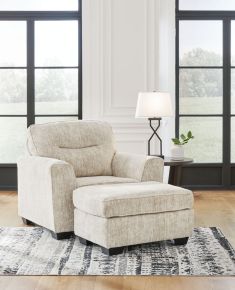 Signature Design by Ashley® 50505/23/14 Lonoke - Parchment - 2 Pc. - Chair And A Half, Ottoman