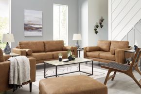 Signature Design by Ashley® 41002/38/35/20/14 Telora - 4 Pc. - Sofa, Loveseat, Chair, Ottoman - Caramel