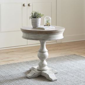 Liberty Furniture 824-OT1022 Heartland - Round Pedestal Chair Side Table - White