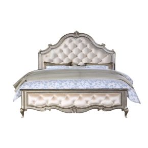 ACME 22200Q Esteban - Queen Bed - Velvet & Antique Champagne