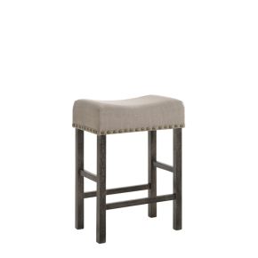 ACME 73833 ACME 73833 Martha II - Counter Height Stool (Set of 2) - Tan Linen & Weathered Gray