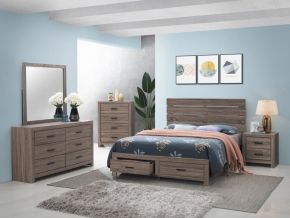 CoasterEveryday 207040KE-S4 Brantford - 4 Piece King Bedroom Set - Barrel Oak