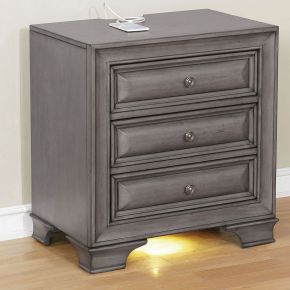Furniture of America CM7302GY-N Brandt - Nightstand - Gray