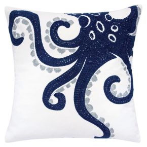 Furniture of America PL8080-2PK Maura - Pillow (Set of 2) - White / Blue