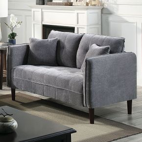 Furniture of America CM6736DG-LV Lynda - Loveseat With Pillows - Dark Gray