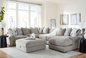 Benchcraft® 20305/64/77/46(3)/17/11 Benchcraft® 20305/64/77/46(3)/17/11 Aslan Court - 7 Pc. - 6-Piece Sectional With Raf Corner Chaise, Ottoman - Pebble