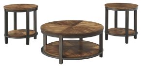 Signature Design by Ashley® T411-13 Roybeck - Light Brown / Bronze - Occasional Table Set (Set of 3)