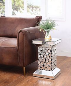 ACME 81427 Kachina - End Table - Mirrored & Faux Gems