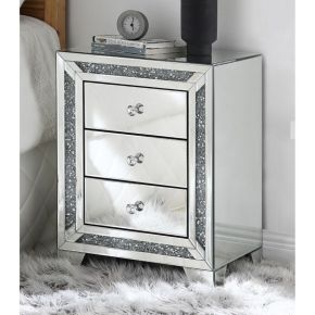 ACME 97648 ACME 97648 Noralie - 20" X 14" Accent Table - Mirrored & Faux Diamonds