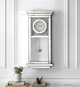 ACME AC00423 Noralie - Wall Clock - Mirrored & Faux Diamonds - 32"