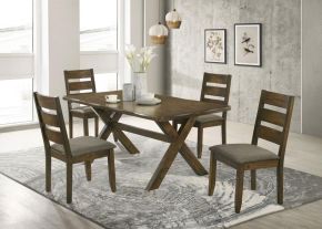 CoasterEveryday 106381-S5 Alston - 5 Piece Rectangular Dining Table Set - Knotty Nutmeg