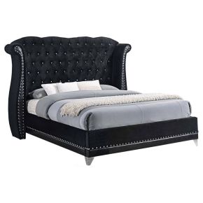 CoasterElevations 300643KW Barzini - Upholstered California King Wingback Bed - Black