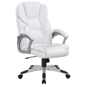 CoasterEssence 801140 Kaffir - Upholstered Adjustable Home Office Desk Chair - White