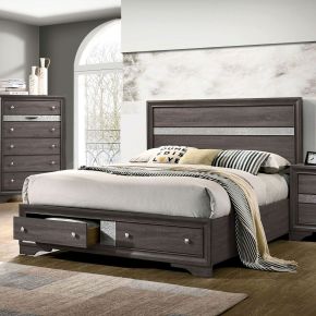 Furniture of America CM7552GY-EK-BED Chrissy - Eastern King Bed - Gray