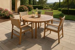 New Classic G5521-70S Sunray - Patio 50" Round Dining Table - Natural