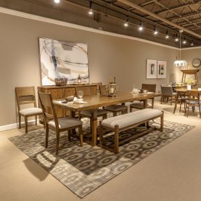 Liberty Furniture 105-CD-6TRS Harmony - 6 Piece Trestle Table Set - Brownstone