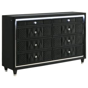 Coaster Fine Furniture 223163 Lorient - 8-Drawer LED Bedroom Dresser Cabinet - Black
