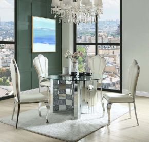 ACME DN00718 Noralie - Dining Table - Mirrored - 30"