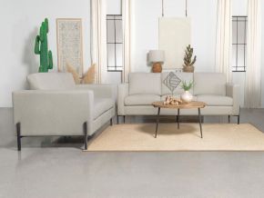 Coaster Fine Furniture 509901-S2 Tilly - 2 Piece Upholstered Track Arm Sofa Set - Oatmeal