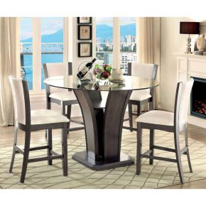 Furniture of America CM3710GY-PT-TABLE Manhattan - Round Counter Height Table - Gray