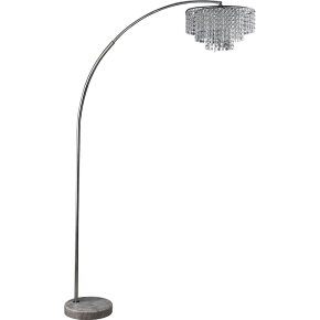 Furniture of America L76938SN Julie - Crystal Chrome Arc Lamp - Pearl Silver