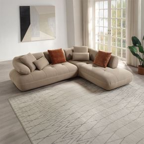 ACME LV03920 Carrick - Sectional Sofa With 6 Pillows - Beige