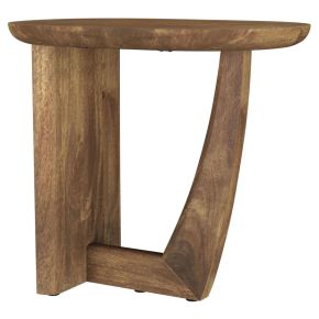 Coaster Fine Furniture 930029 Fletcher - Round Solid Mango Wood Accent Side Table - Brown