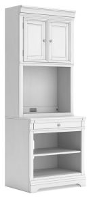 Signature Design by Ashley® H777H7 Kanwyn - Bookcase With Door Hutch - Whitewash