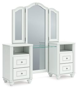 Ashley Furniture PCB1819B16 Kozlani - Vanity With Mirror - White