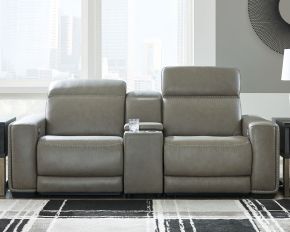 Signature Design by Ashley® U94202/58/57/62 Correze - Gray - Power Loveseat With Console 3 Pc Sectional