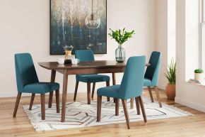 Signature Design by Ashley® D615/35/03(4) Lyncott - Blue / Brown- 5 Pc. - Butterfly Extension Table, 4 Side Chairs